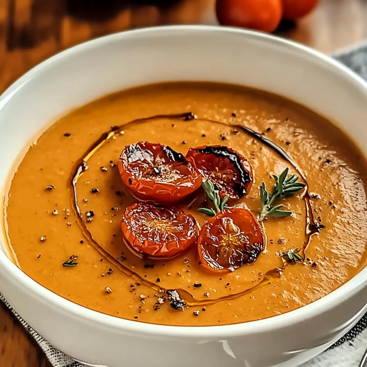 Creamy Roasted Garlic Tomato Soup
