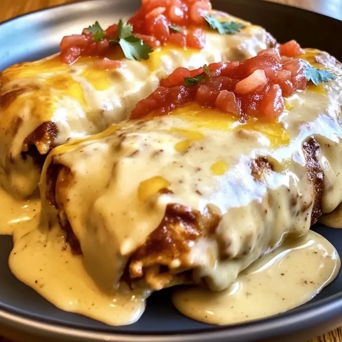 Cheesy Chicken Enchiladas with Creamy Sauce