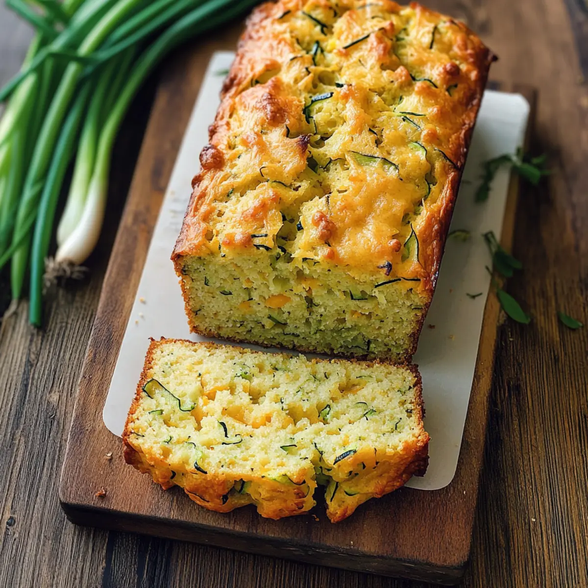 Green Onion Zucchini Cheddar Quick Bread