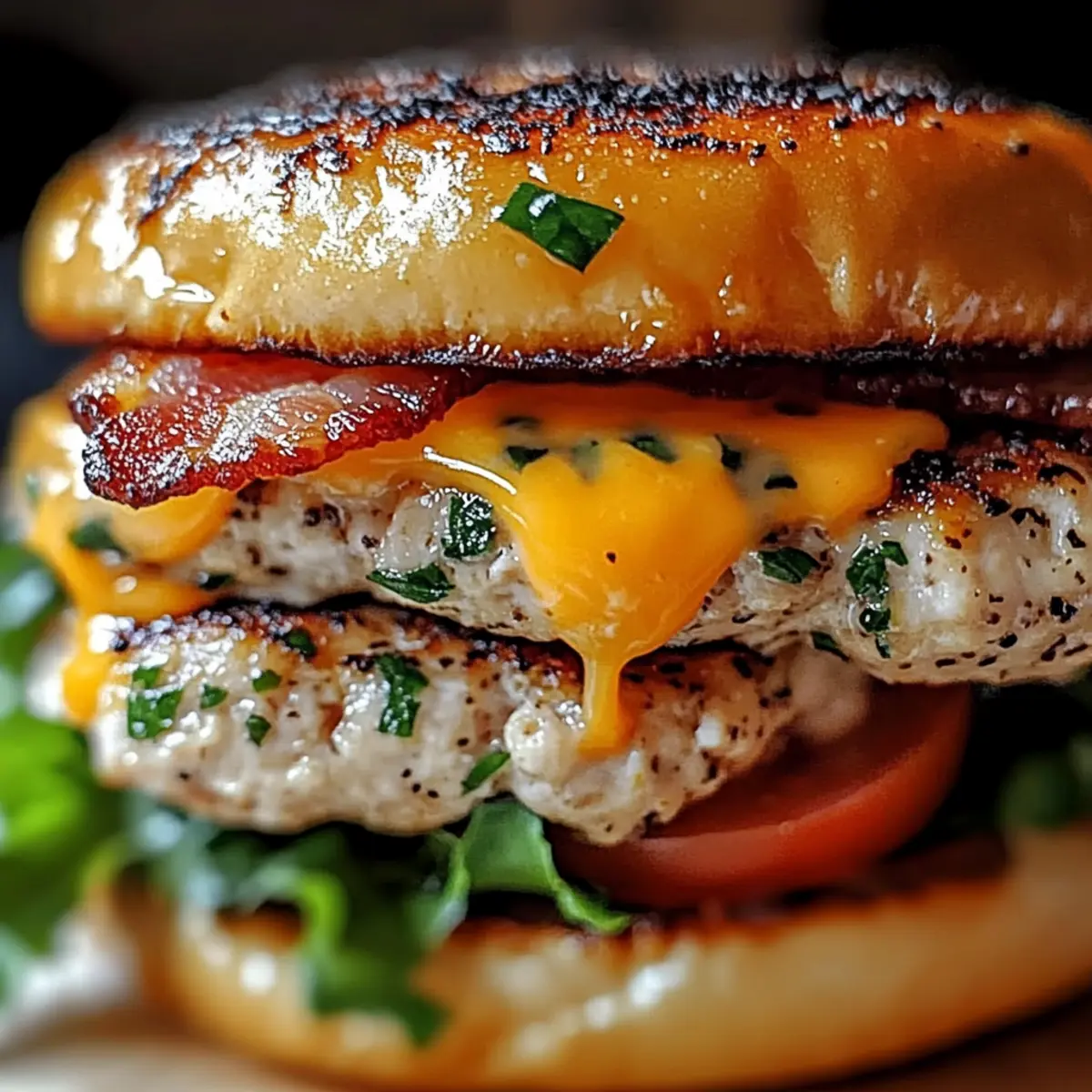 Cheddar Ranch Chicken Burgers