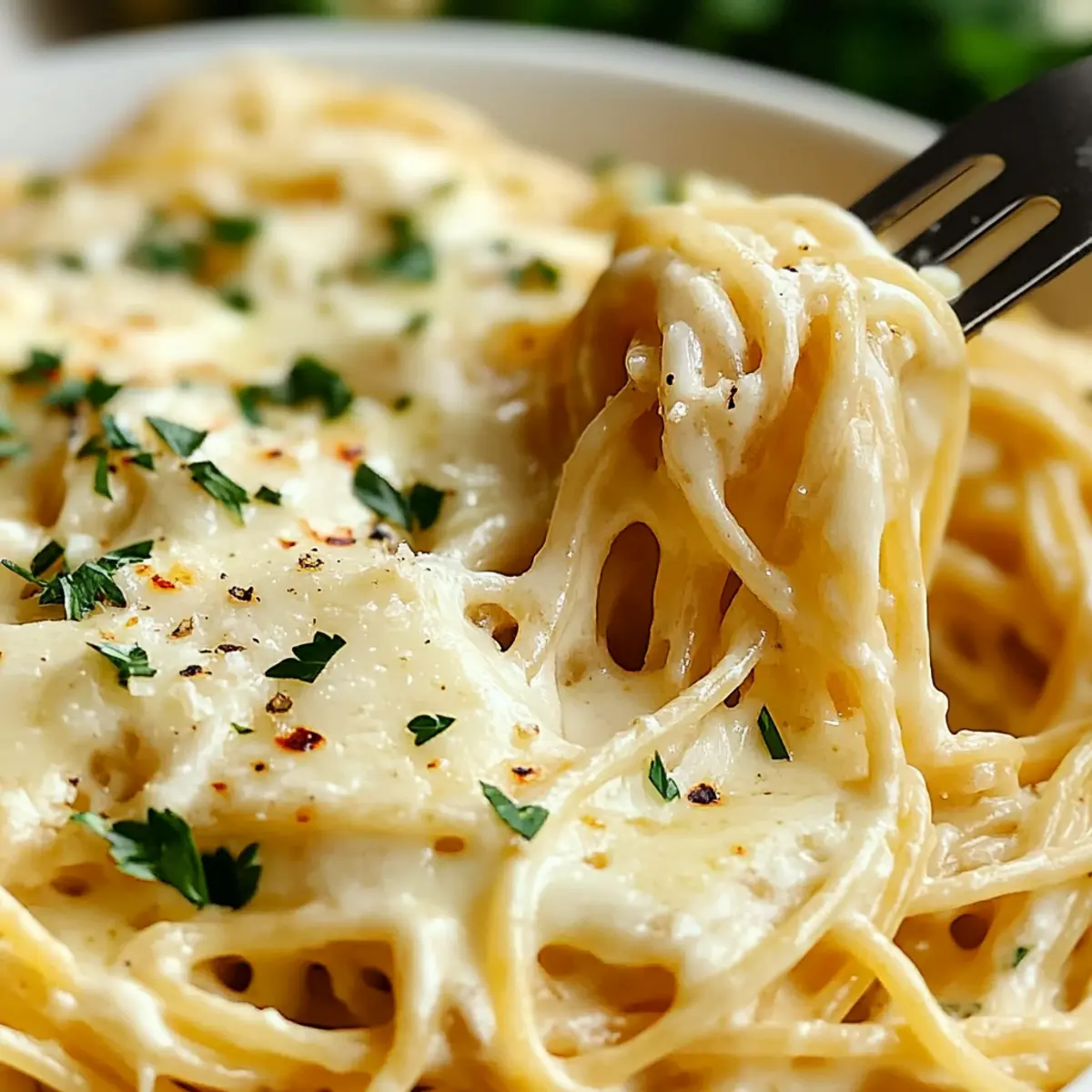 Cheesy garlic parmesan spaghetti and cream cheese