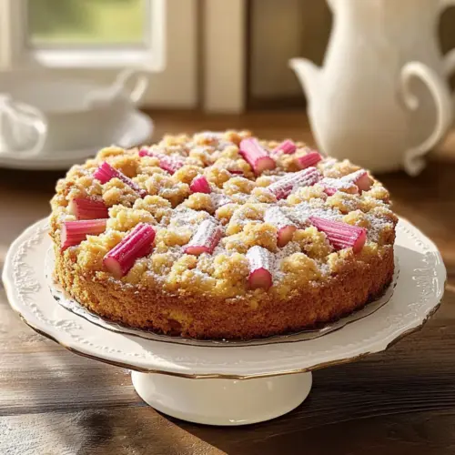 Traditional German Rhubarb Cake