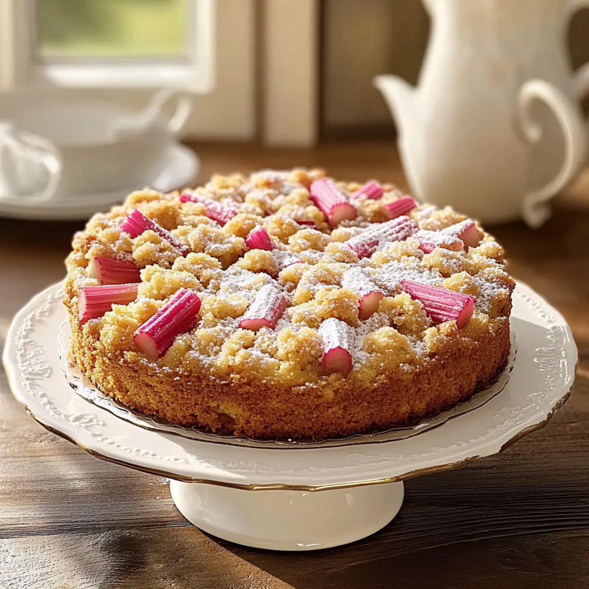 Traditional German Rhubarb Cake