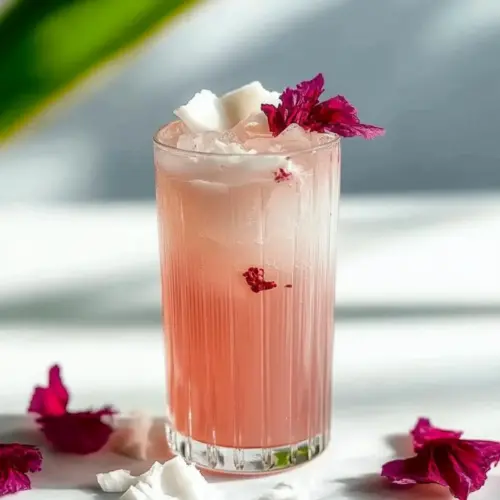 Coconut Hibiscus Breeze Mocktail,