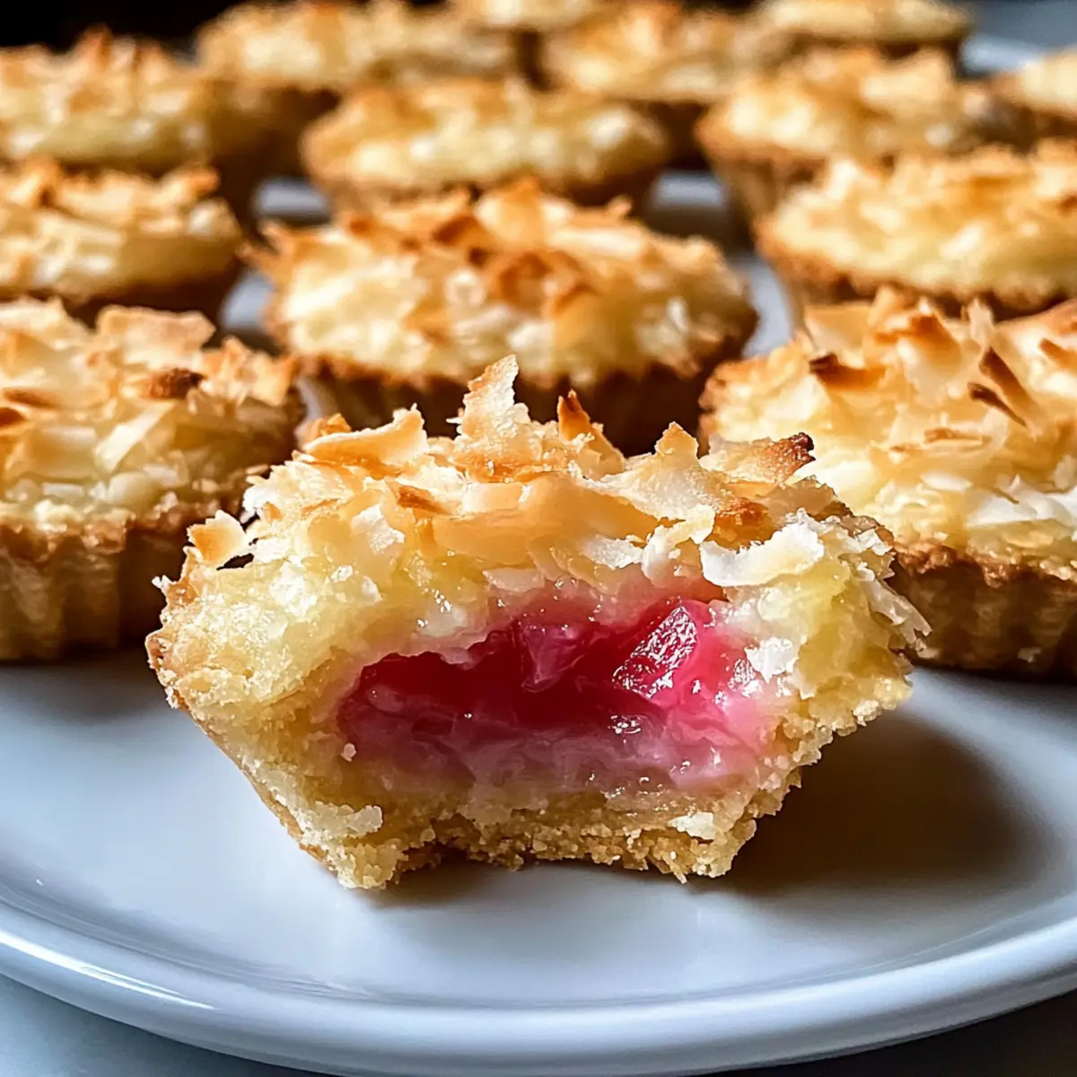 Rhubarb Coconut Macaroon Tarts