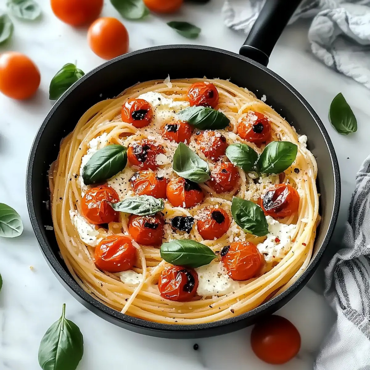 Roasted Tomato and Garlic Ricotta Pasta