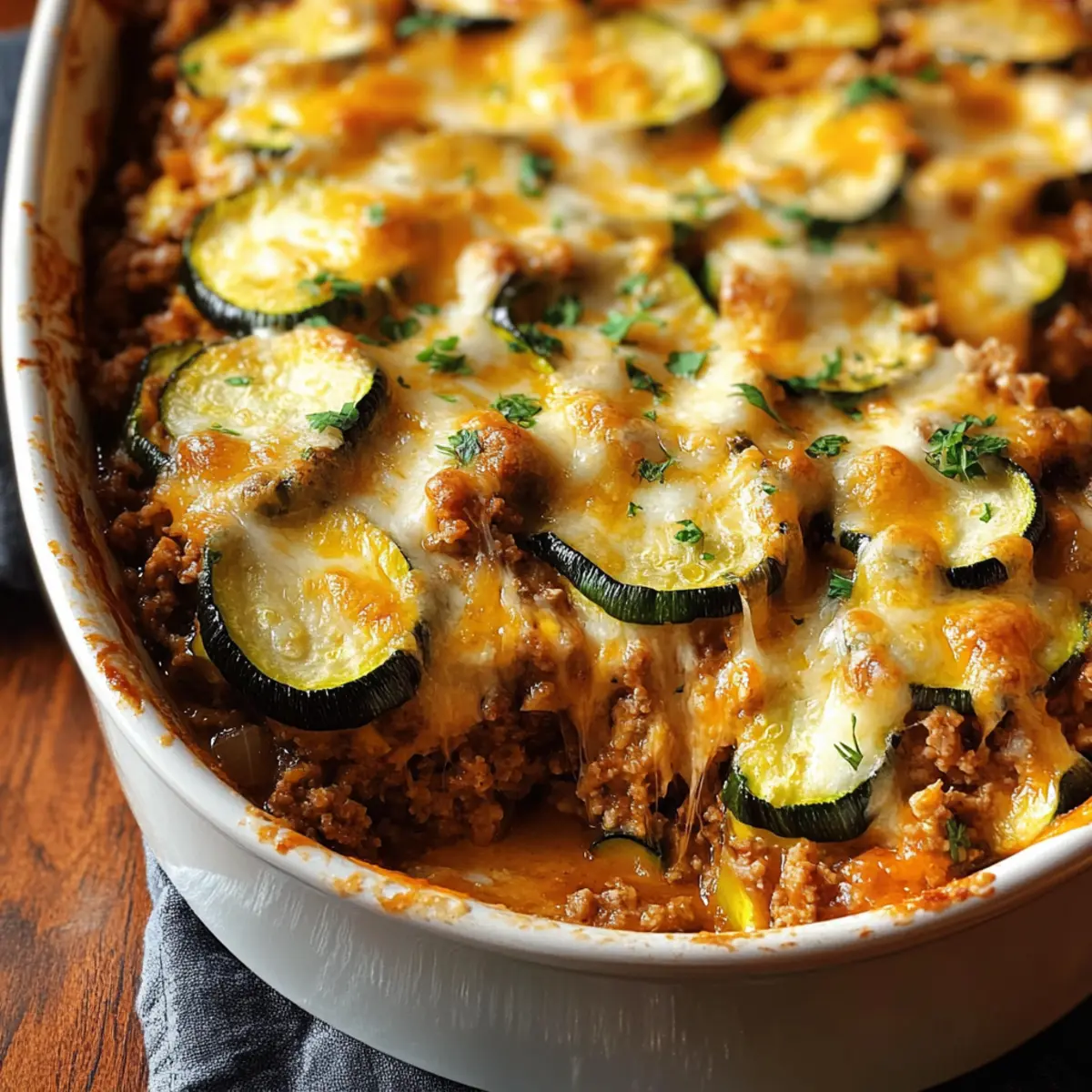 Savory Ground Turkey Zucchini Casserole