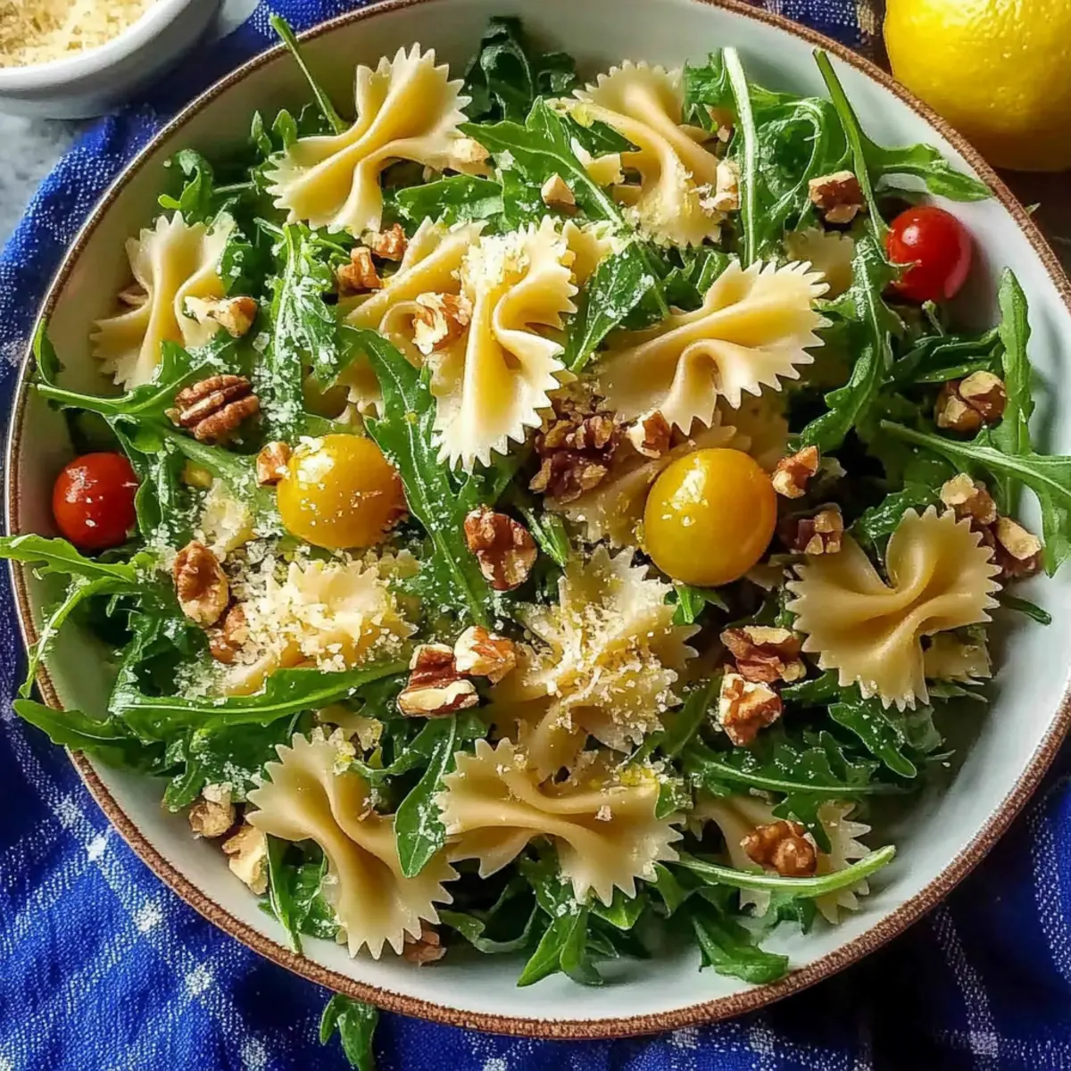 Zesty Lemon Arugula Pasta Salad