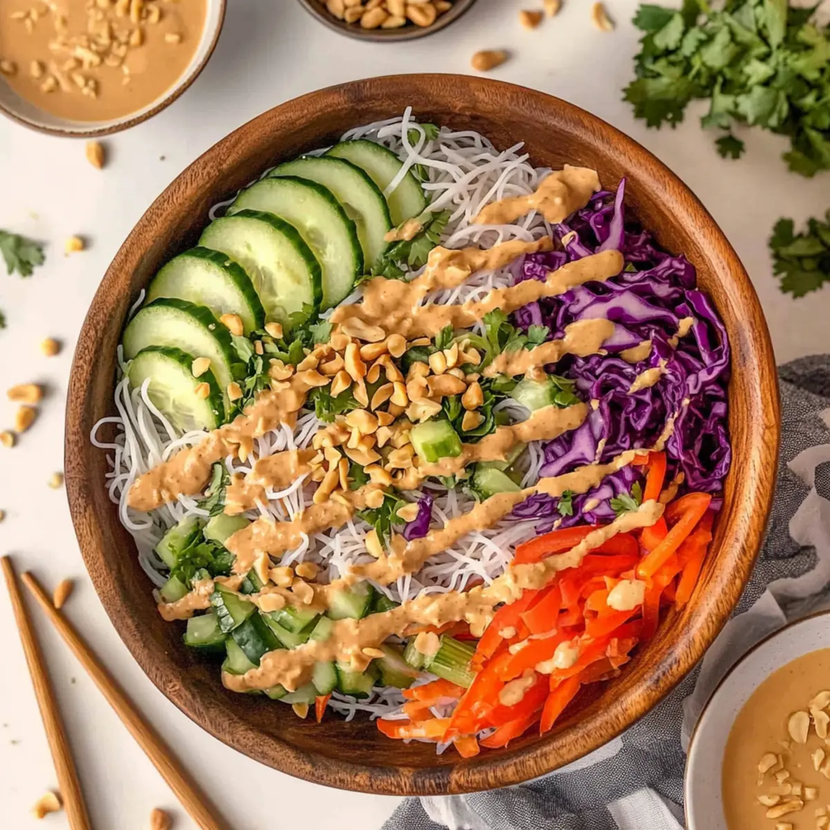 Spring Roll Salad with Peanut Sauce