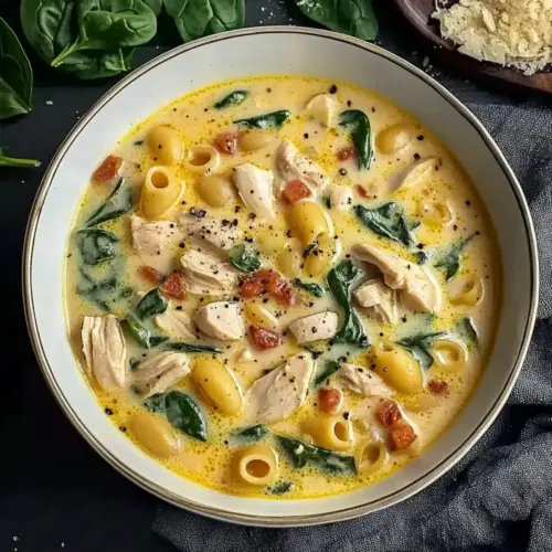 Homemade Marry Me Chicken Soup with Spinach