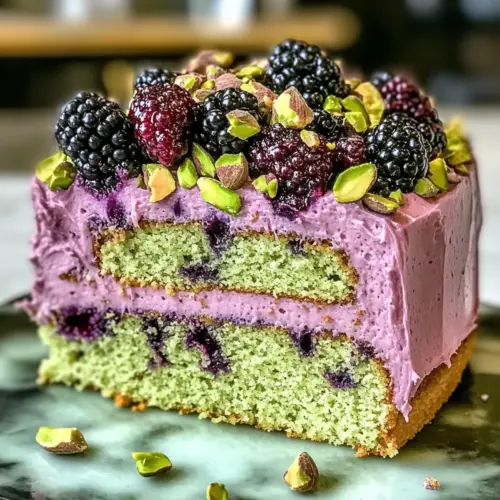 Pistachio and Blackberry Olive Oil Cake