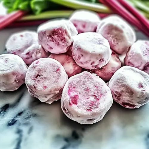 Frozen Rhubarb Yogurt Bites