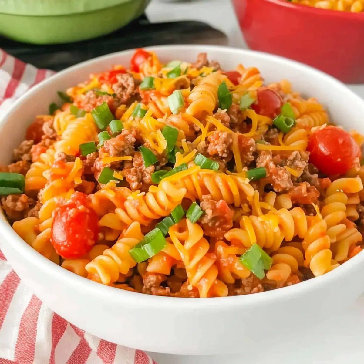 Cheesy Taco Pasta Salad with Catalina Dressing