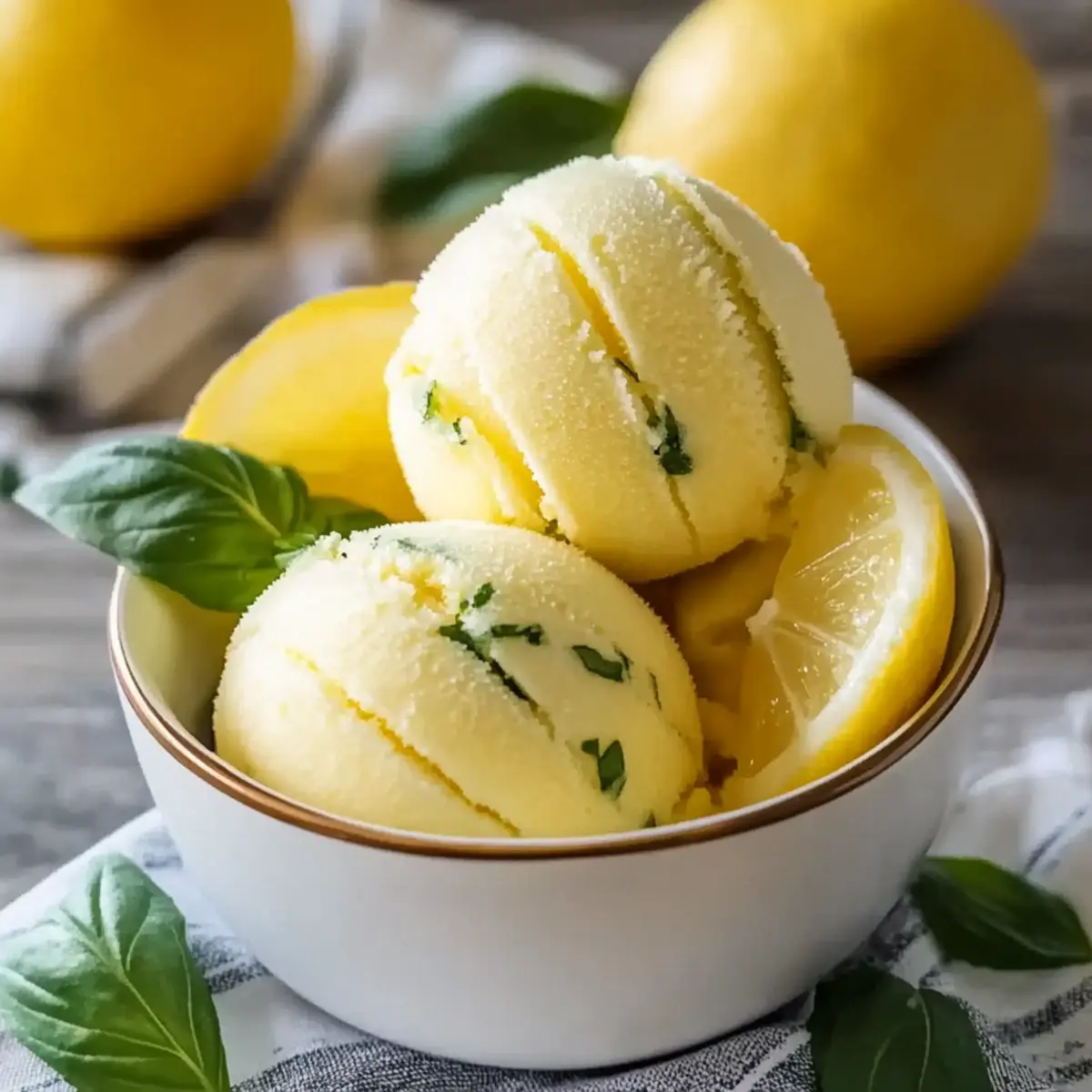 Lemon Basil Sorbet