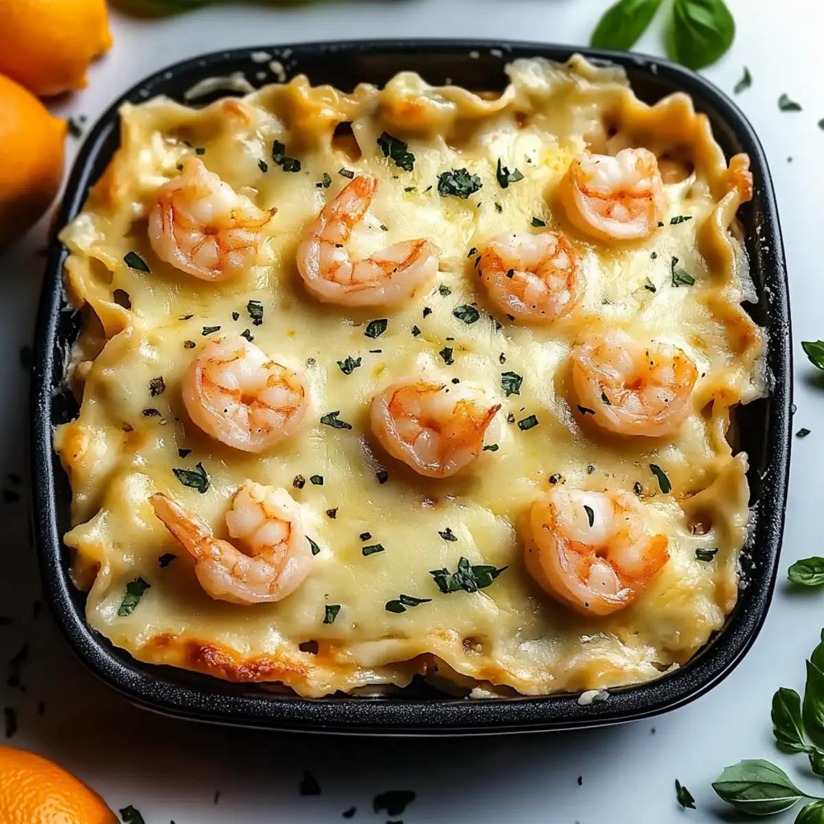 Garlic Butter Shrimp Scampi Lasagna