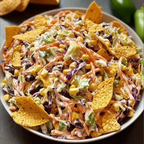 Crunchy Cowboy Cabbage Slaw with Fritos