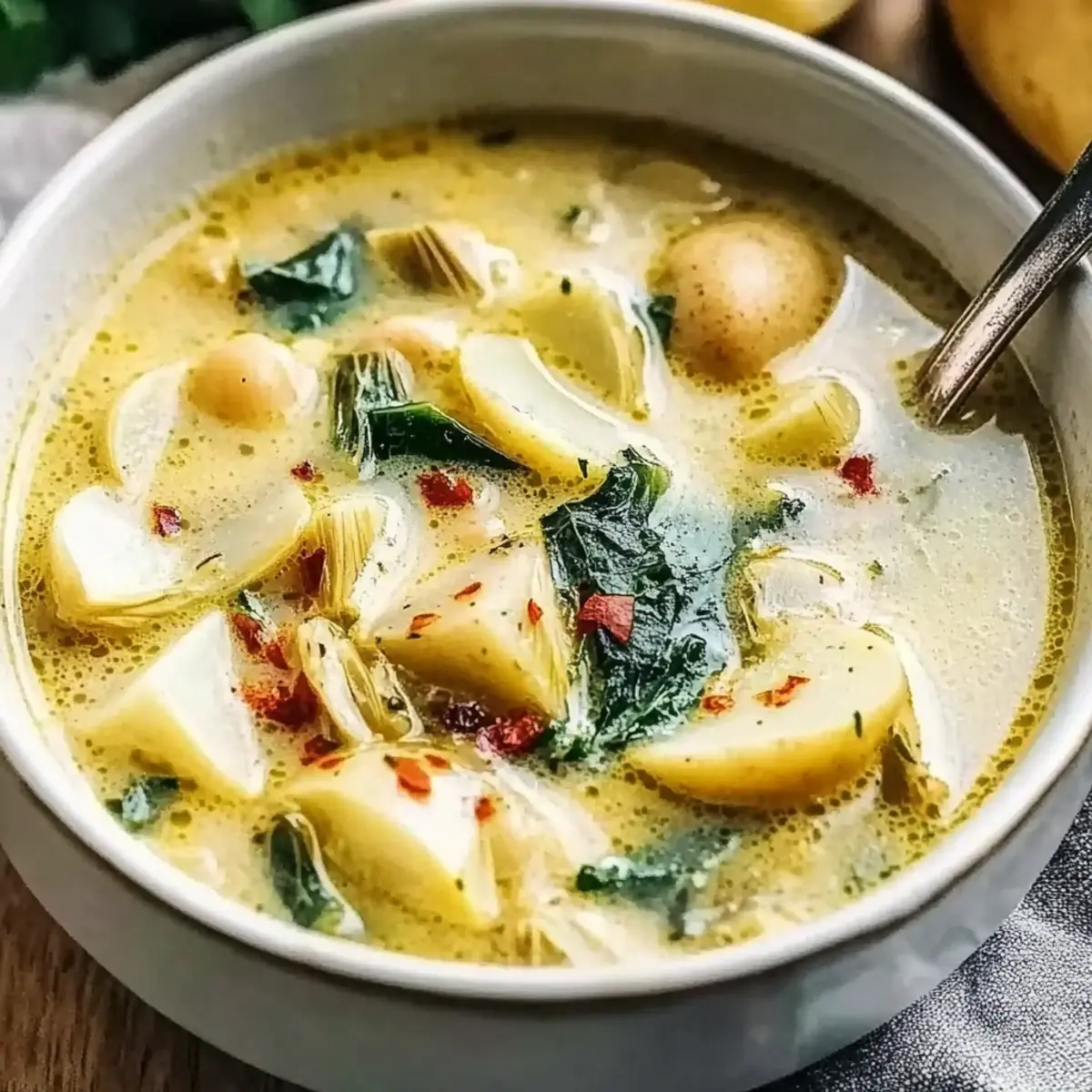 Lemony Tuscan Artichoke Soup