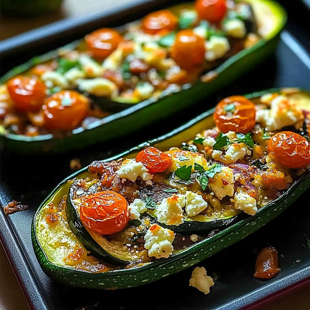 Mediterranean Stuffed Zucchini
