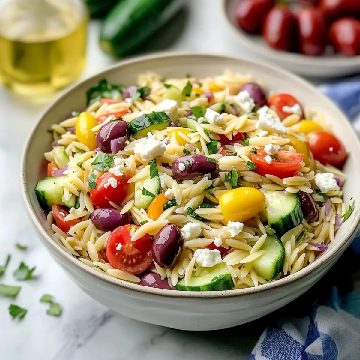 Vegetarian Greek Orzo Pasta Salad