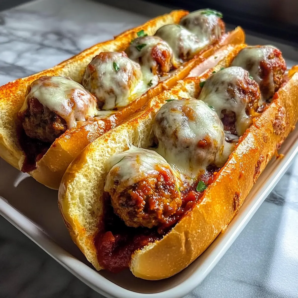Crockpot Dump and Go Meatball Subs with Marinara