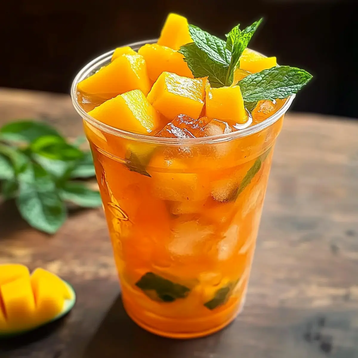 Homemade Mango Iced Tea