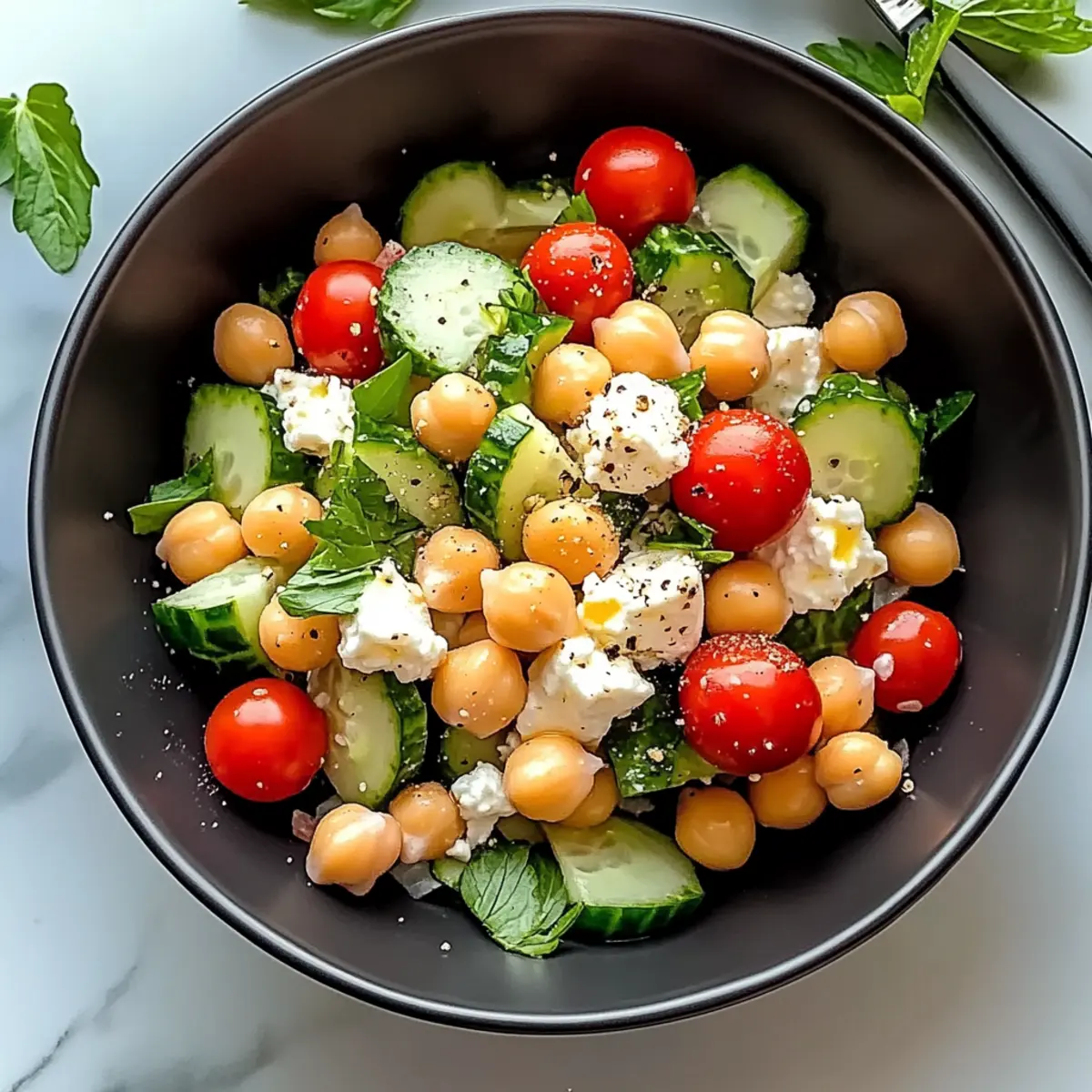 Cottage Cheese and Chickpeas Salad