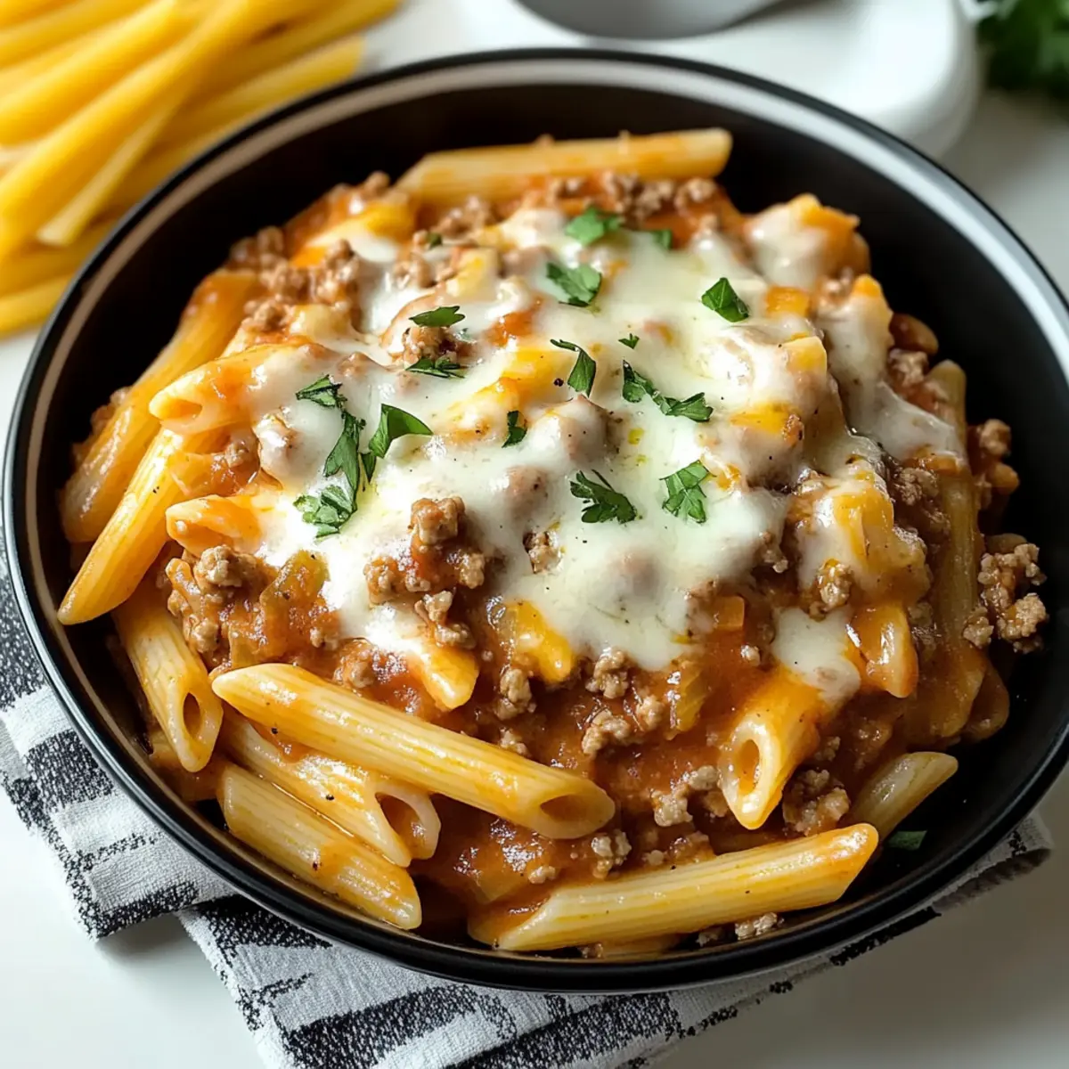 Creamy Rotel Pasta with Ground Beef