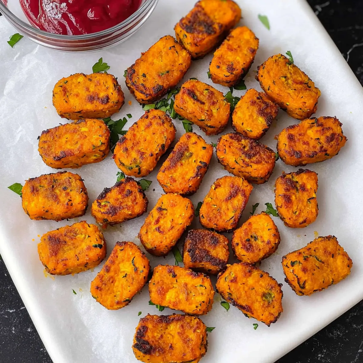Baked Sweet Potato Zucchini Tots
