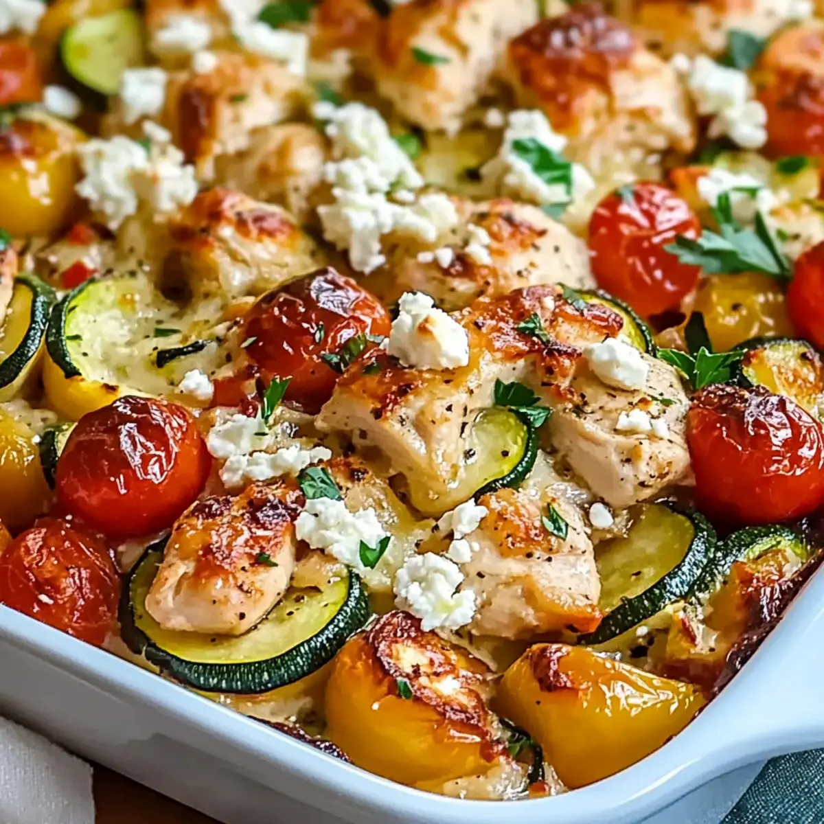 Mediterranean Chicken Zucchini Bake