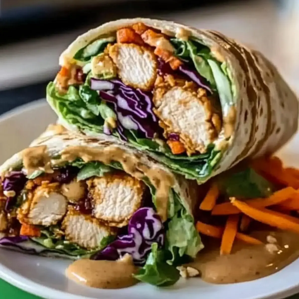 Thai Peanut Chicken Wraps