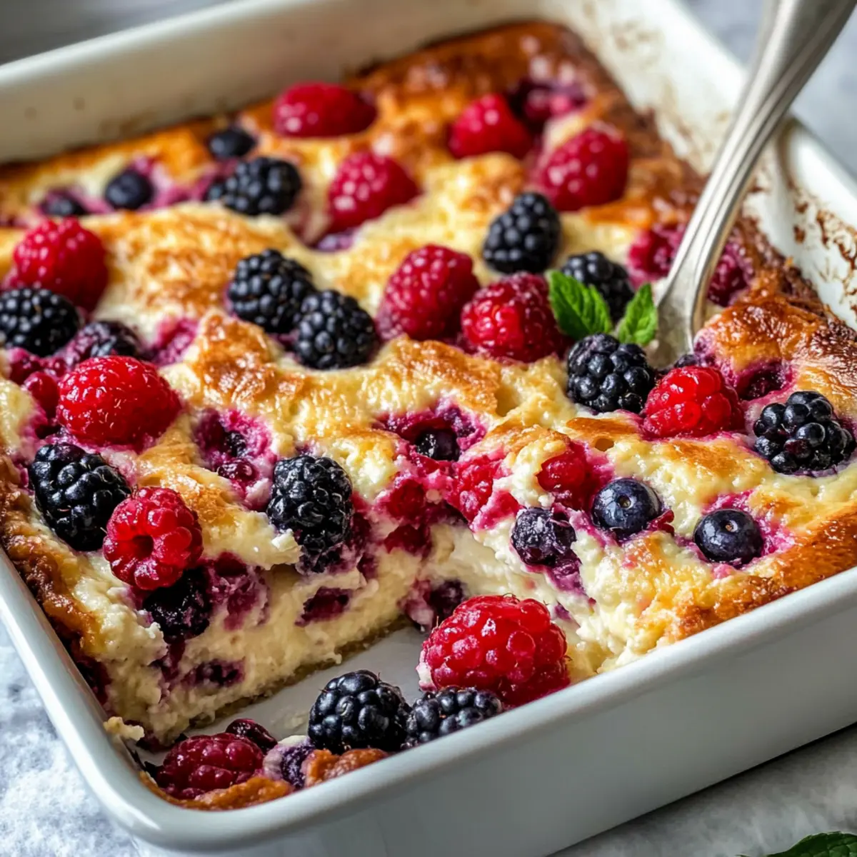High Protein Triple Berry Bake