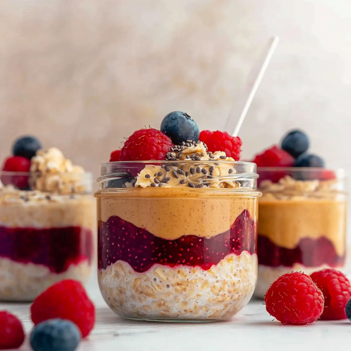 Peanut Butter and Jelly Overnight Oats