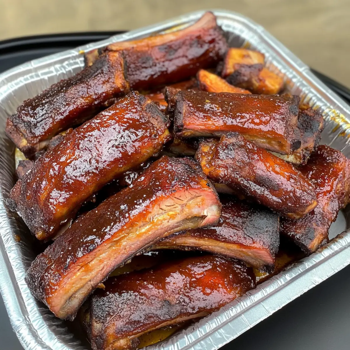 Sweet Heat Peach Party Ribs