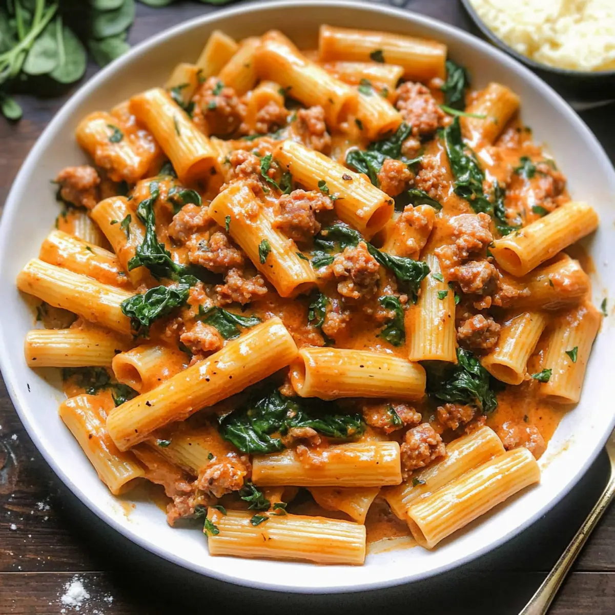 Creamy Sausage Rigatoni