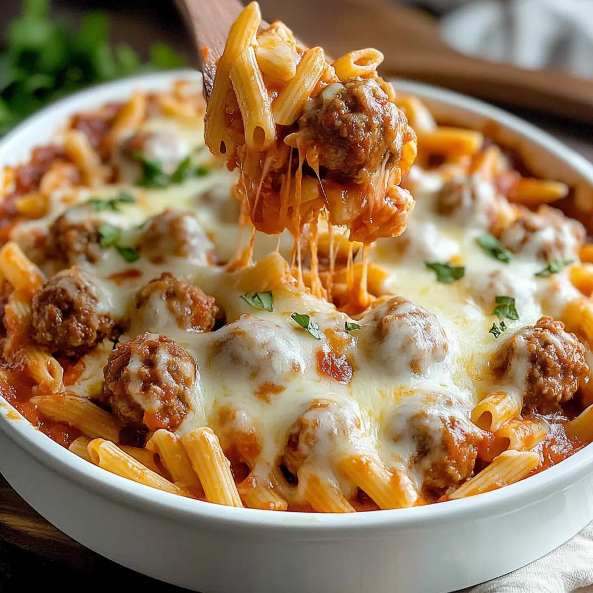 Dump and Bake Meatball Casserole
