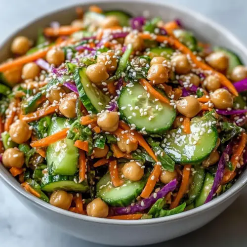 Asian Cucumber and Chickpea Slaw with Sesame Dressing