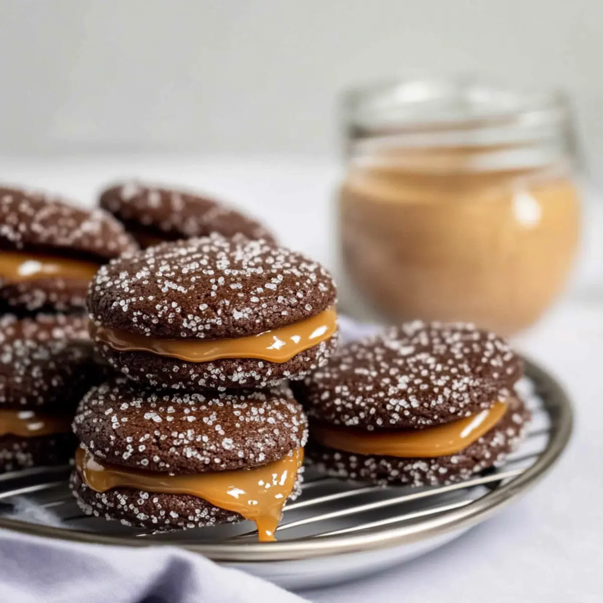 Caramel Chocolate Sandwich Cookies
