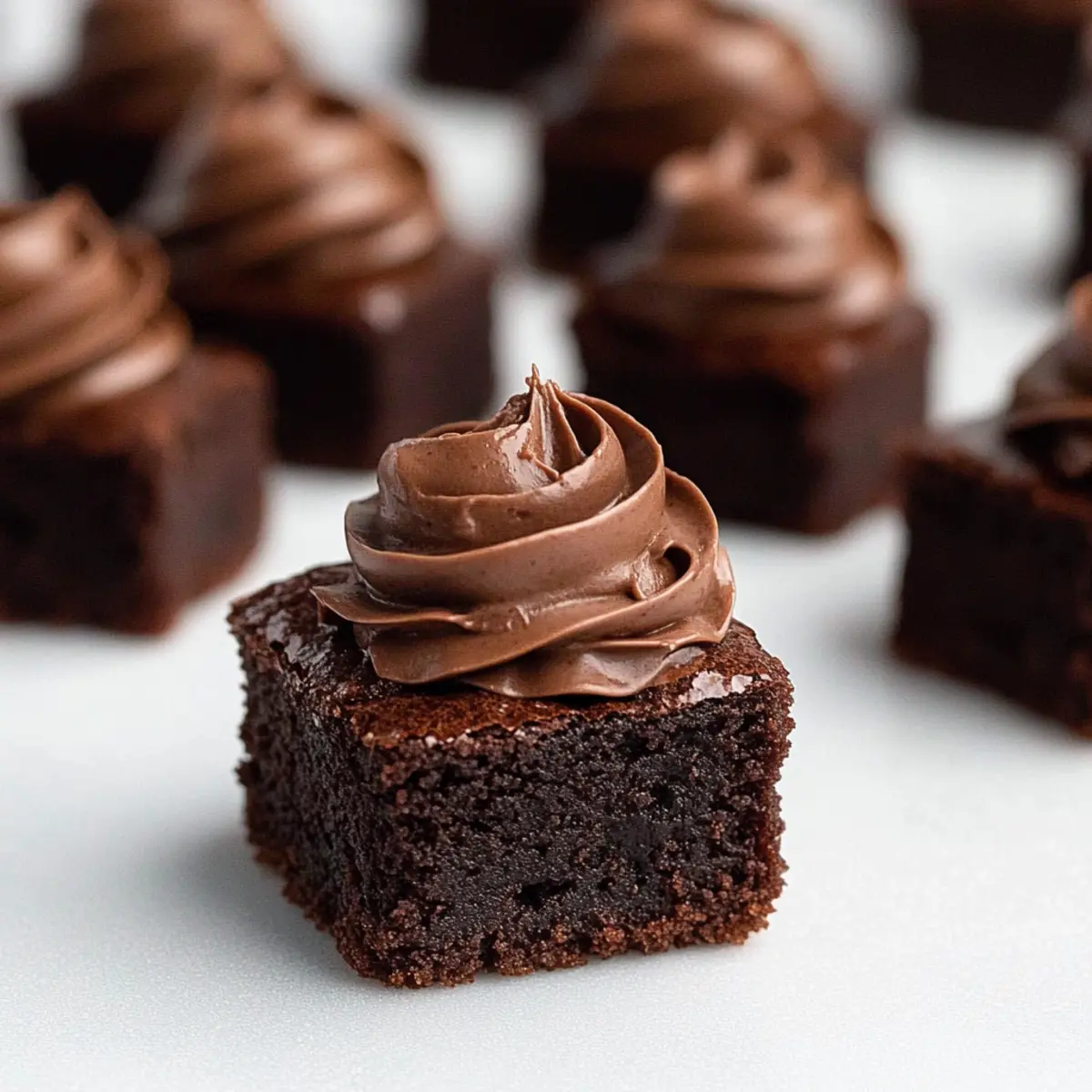 Brownie Bites with Whipped Chocolate Ganache