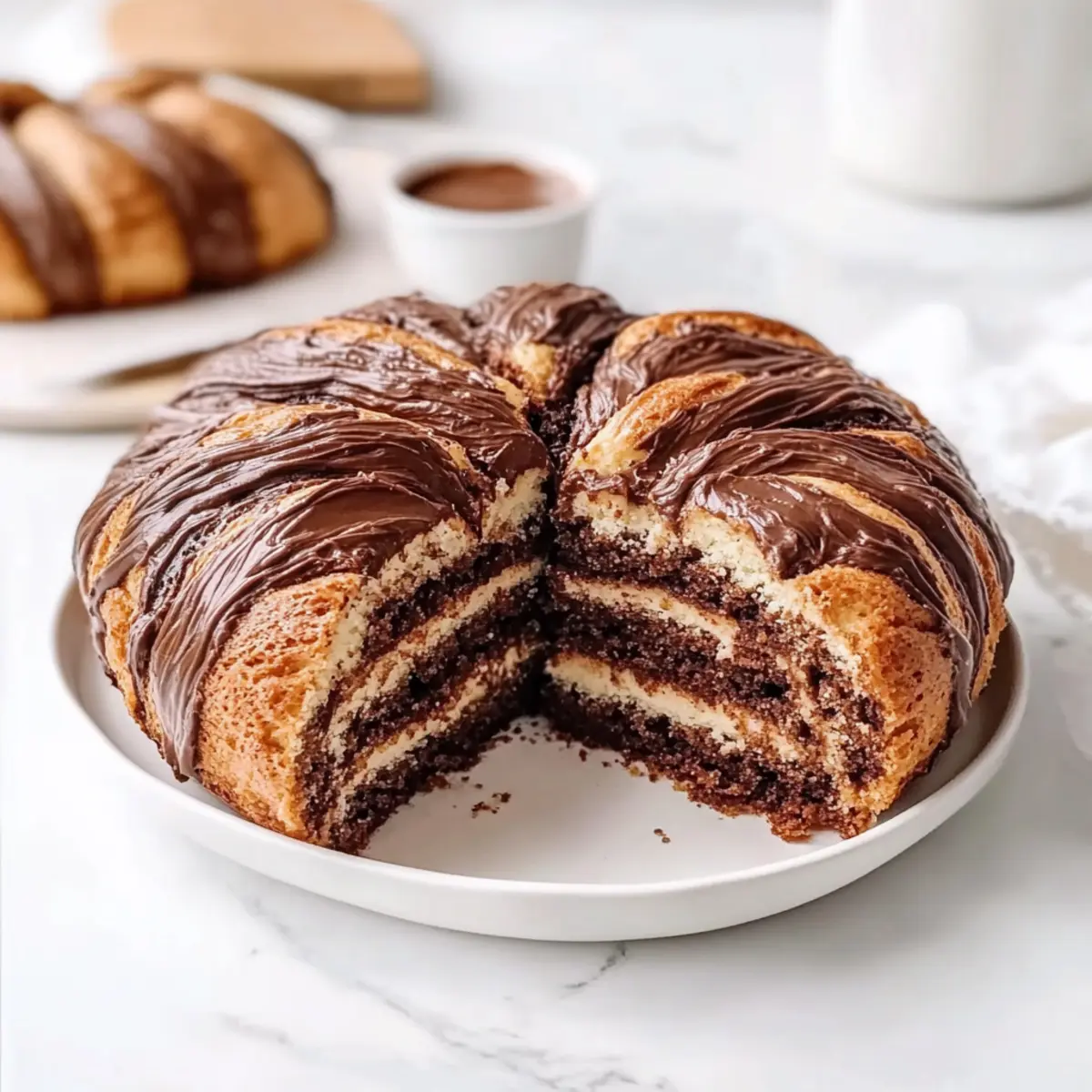Cocoa and Nutella Yeast Cake