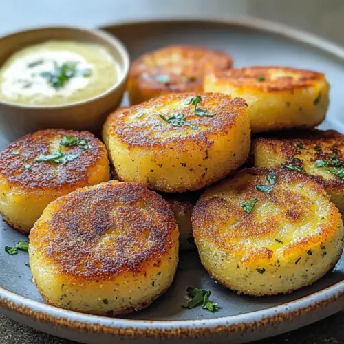 Crispy Caribbean Yucca Cakes with Garlic-Lime Mojo