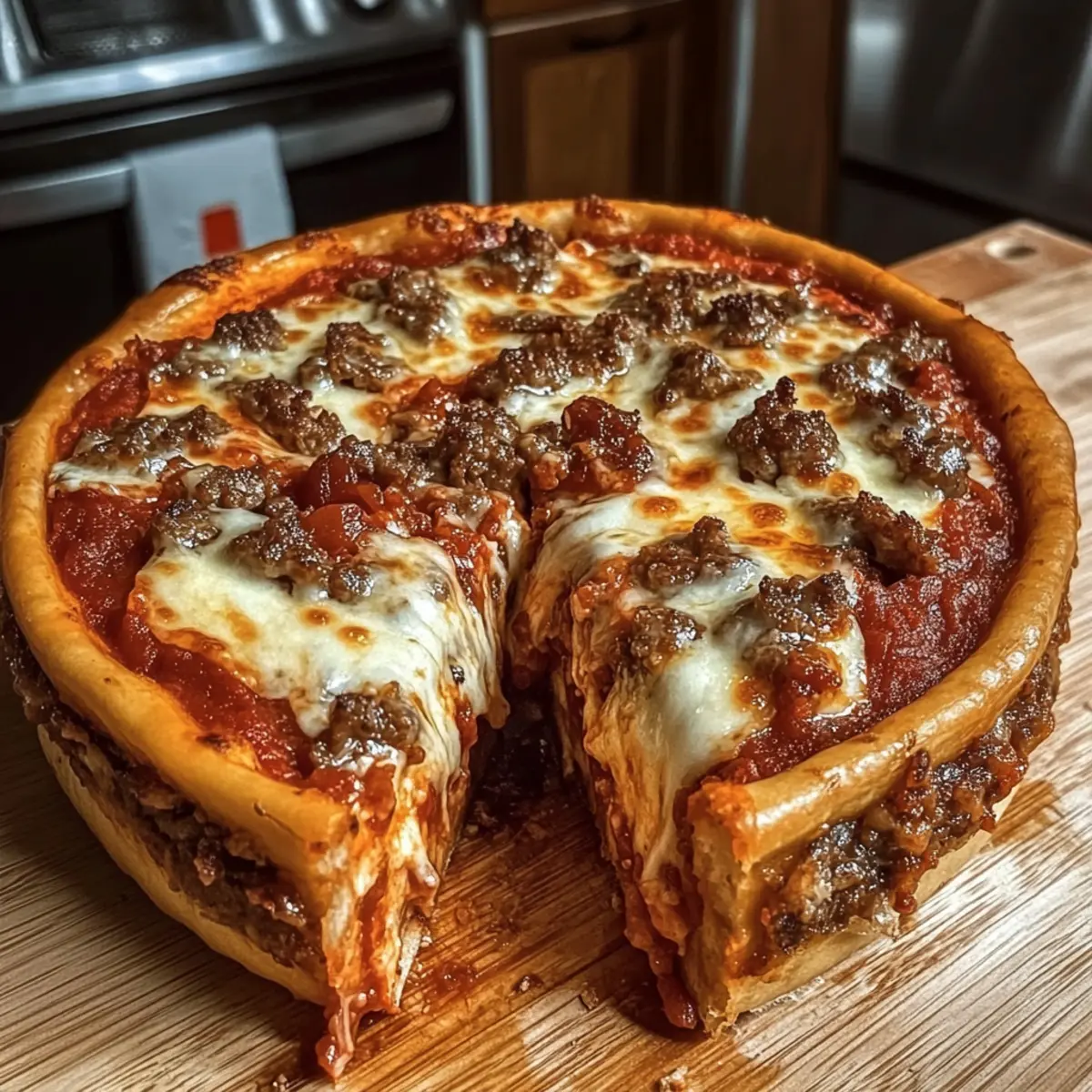 Homemade Chicago-Style Deep Dish Pizza
