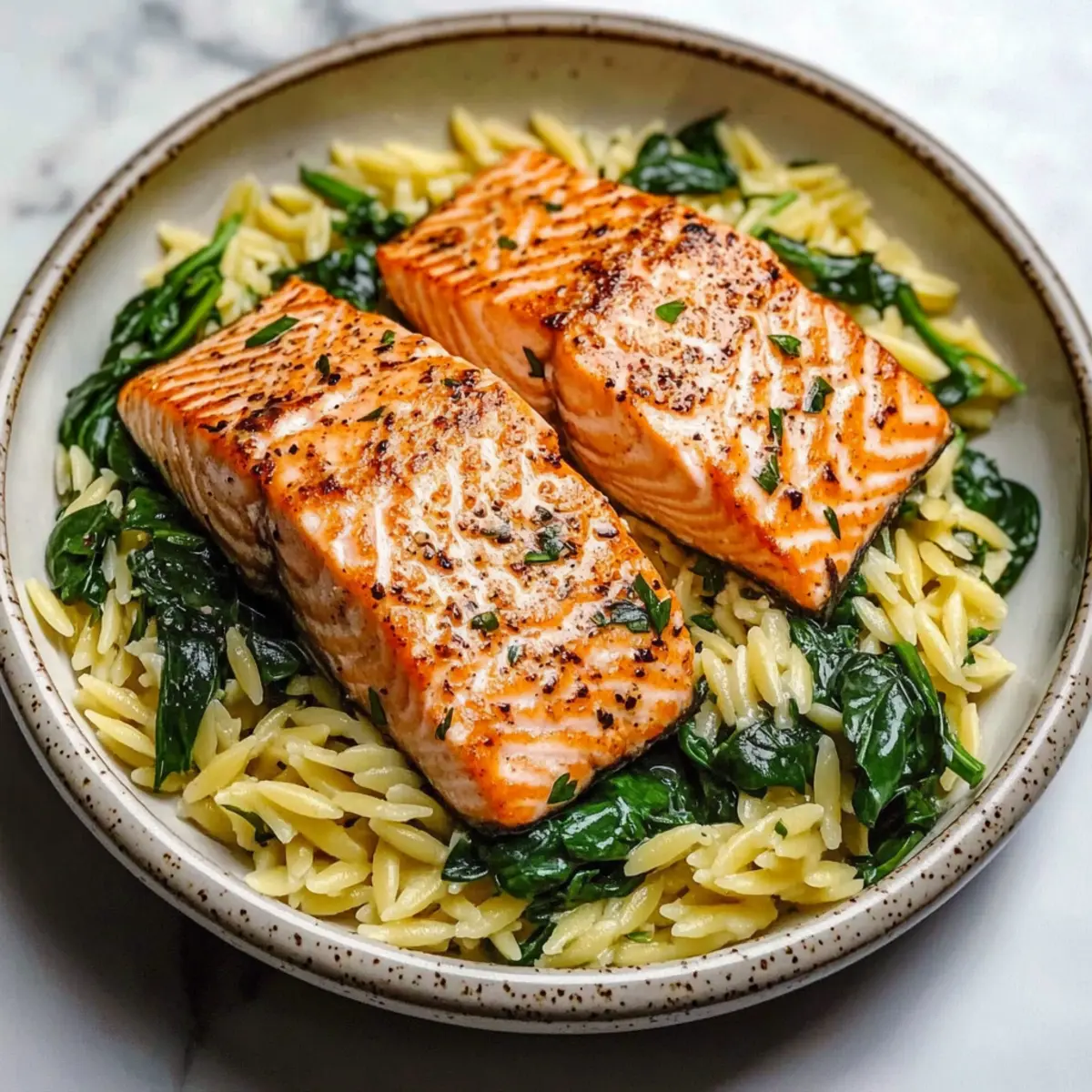Salmon with Lemon Orzo