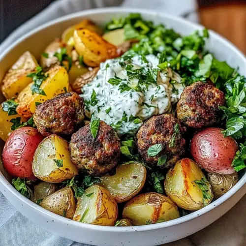 Greek Meatball Bowl