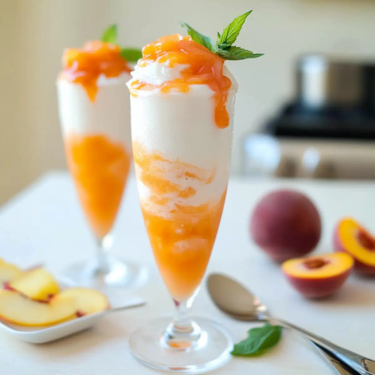 Coconut Peach Lemonade Slushies