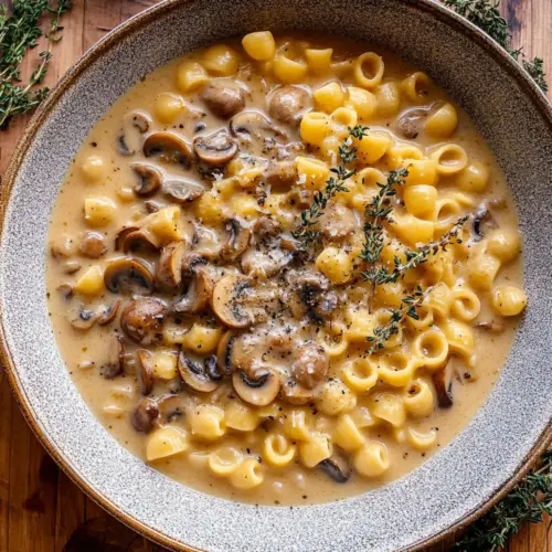 Creamy Mushroom Pasta Soup