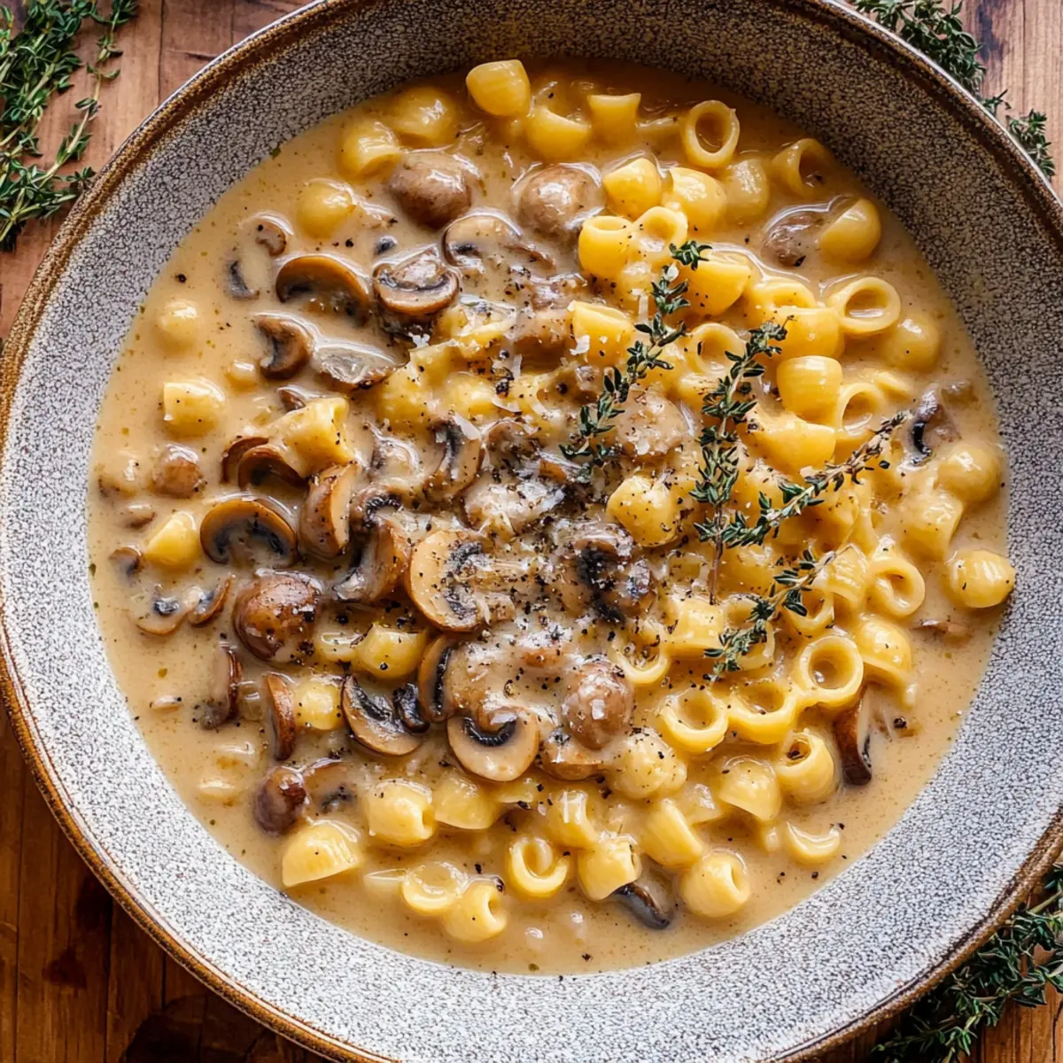 Creamy Mushroom Pasta Soup