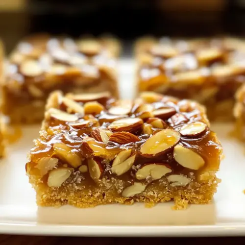 Honey Caramel Almond Shortbread Bars
