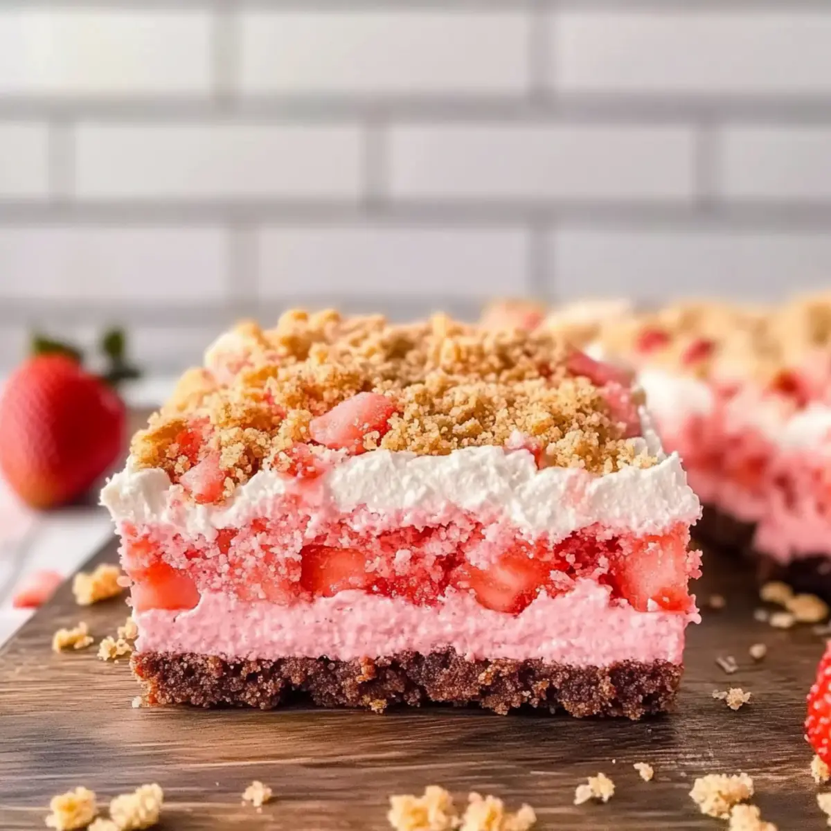 Strawberry Crunch Brownie Bars