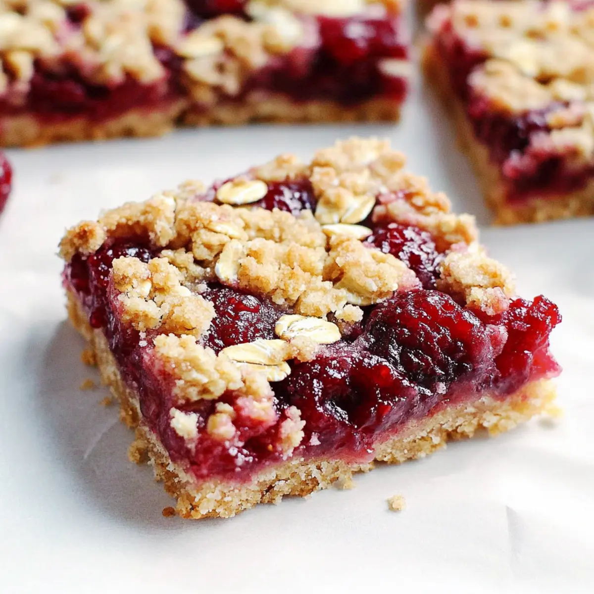 Raspberry Oatmeal Crumble Bars