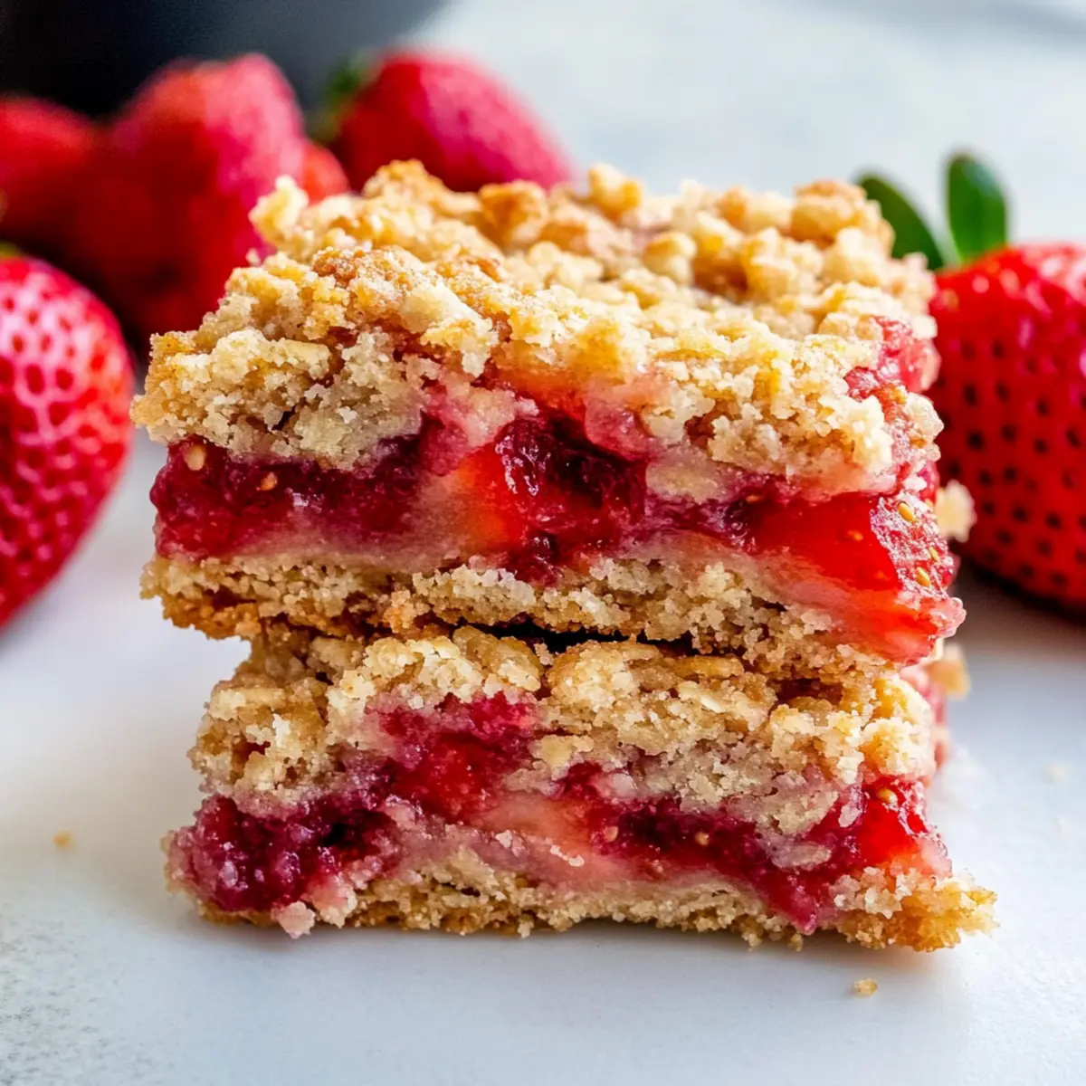 Strawberry Oatmeal Crumble Bars